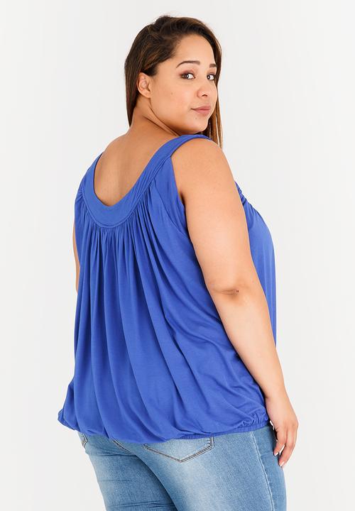 edit Plus - Bubble Hem Cami Cobalt