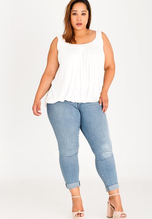 edit Plus - Bubble Hem Cami Cream