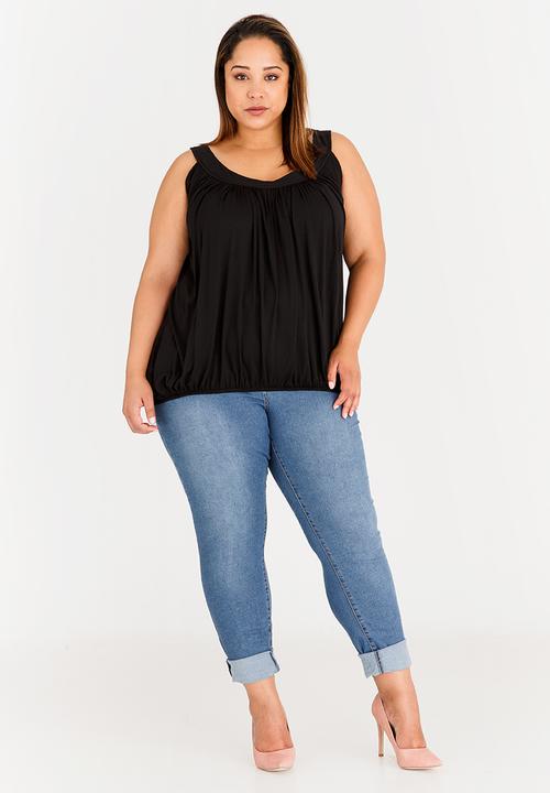 edit Plus - Bubble Hem Cami Black