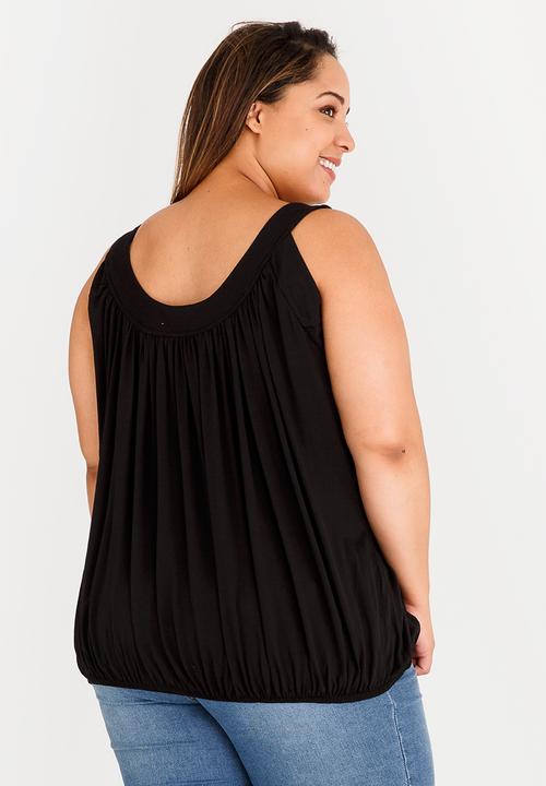edit Plus - Bubble Hem Cami Black