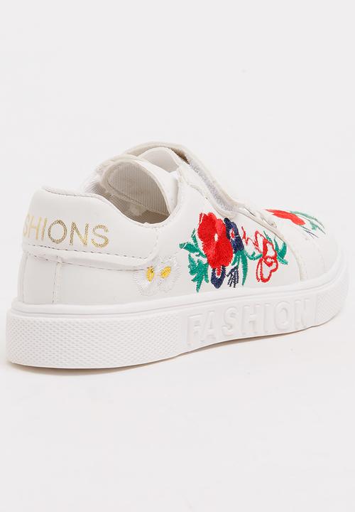 Pop Candy - Girls Rose Printed Sneaker White