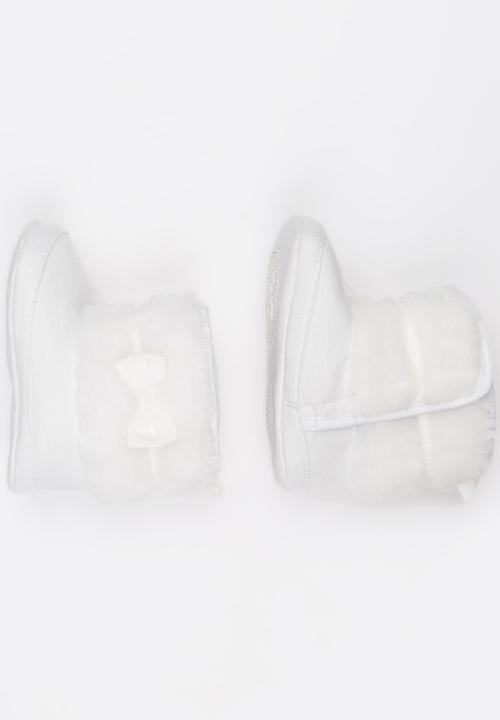 Pop Candy - Girls bow boots - white