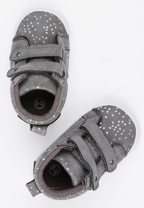 Pop Candy - Double strap velcro closure sneakers - grey