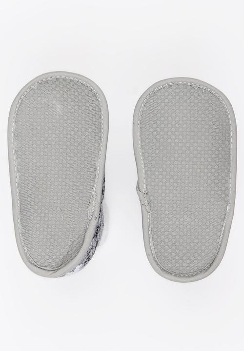 Pop Candy - Boys booties - grey & black 