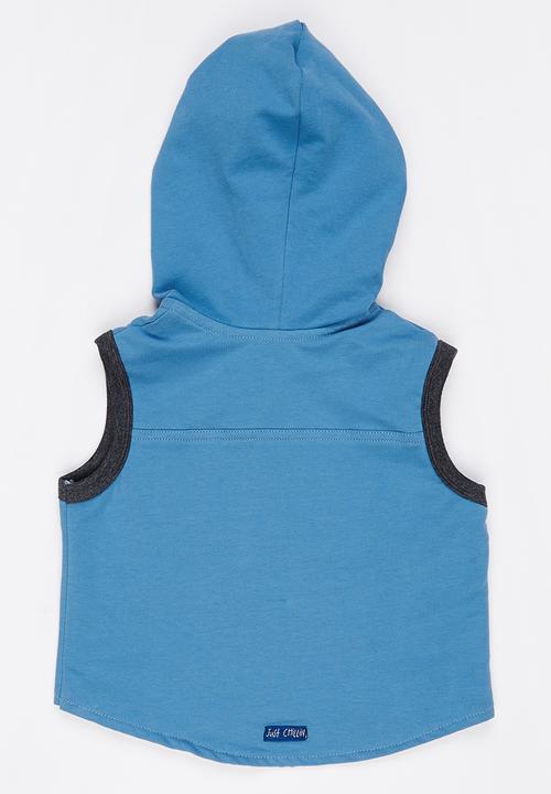 Just chillin - Sleeveless Hoodie Blue