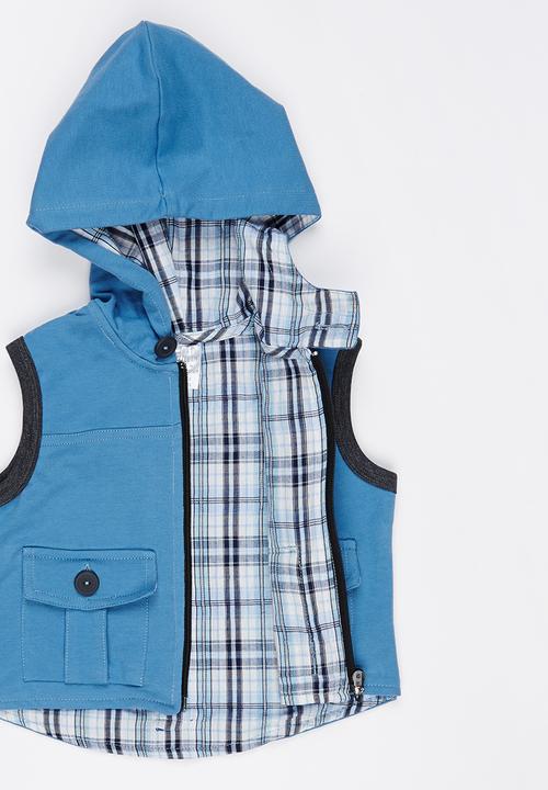 Just chillin - Sleeveless Hoodie Blue