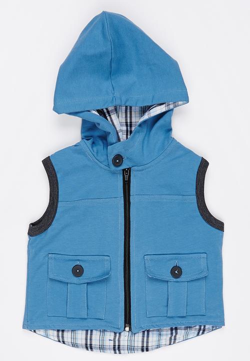 Just chillin - Sleeveless Hoodie Blue
