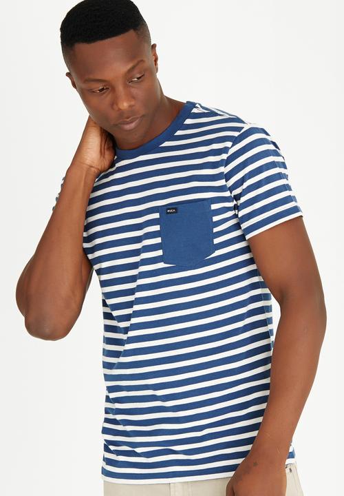 RVCA - Mana Rib-knit Crew neck T-Shirt Navy