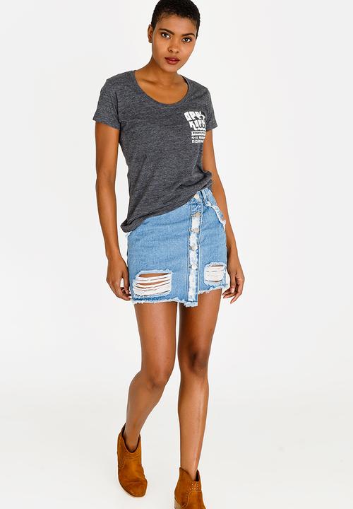 OppiKoppi - Crew Neck Melange T-shirt Charcoal