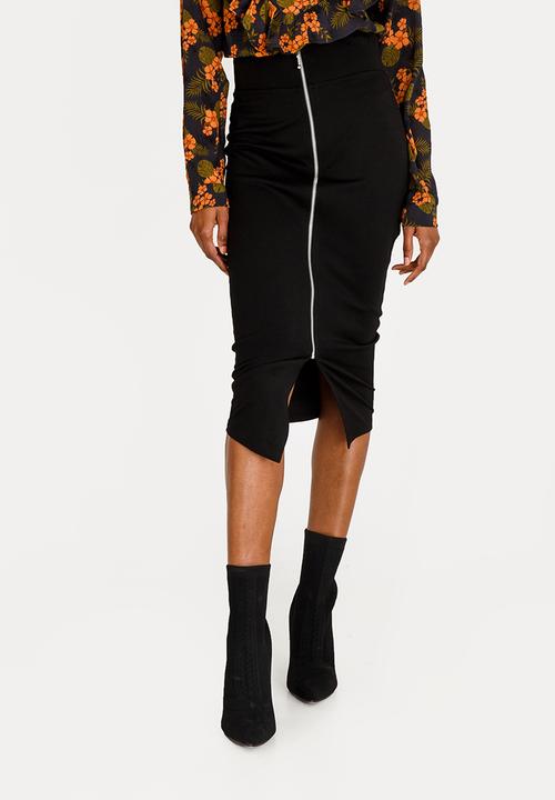 STYLE REPUBLIC - Zip Detail Bodycon Skirt Black