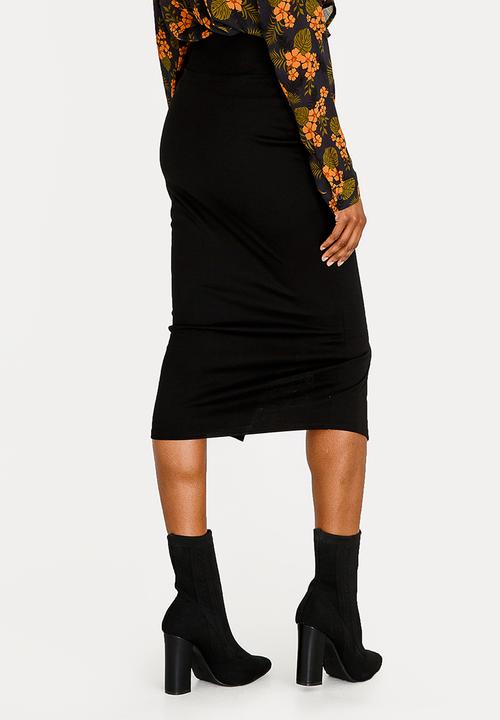 STYLE REPUBLIC - Zip Detail Bodycon Skirt Black