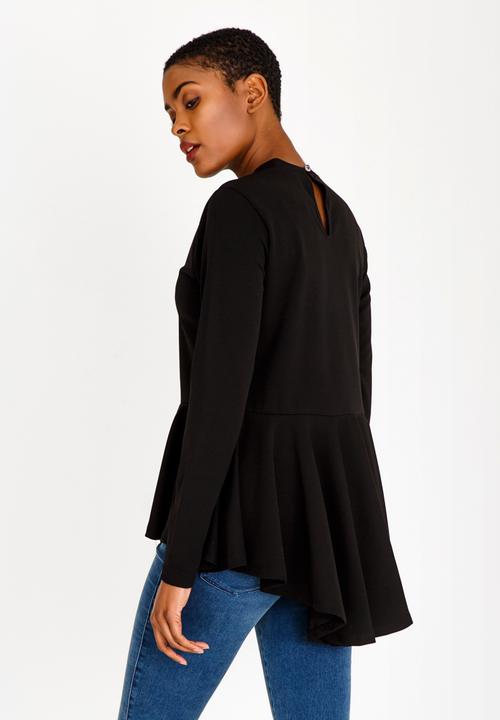 c(inch) - Peplum T-shirt Black