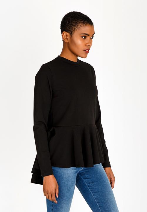 c(inch) - Peplum T-shirt Black