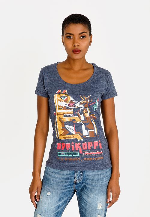 OppiKoppi - Crew Neck Melange T-shirt Navy