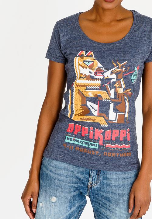 OppiKoppi - Crew Neck Melange T-shirt Navy