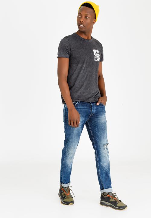 OppiKoppi - Crew Neck Melange Tshirt Charcoal
