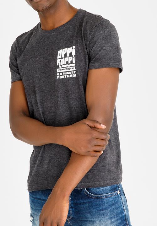 OppiKoppi - Crew Neck Melange Tshirt Charcoal
