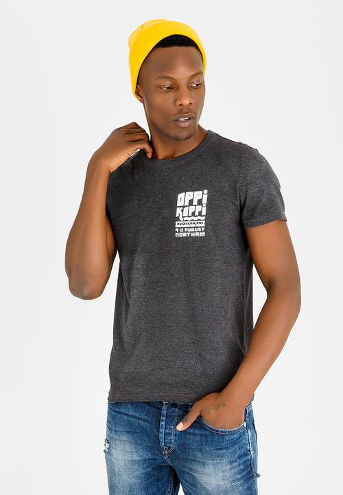 OppiKoppi - Crew Neck Melange Tshirt Charcoal