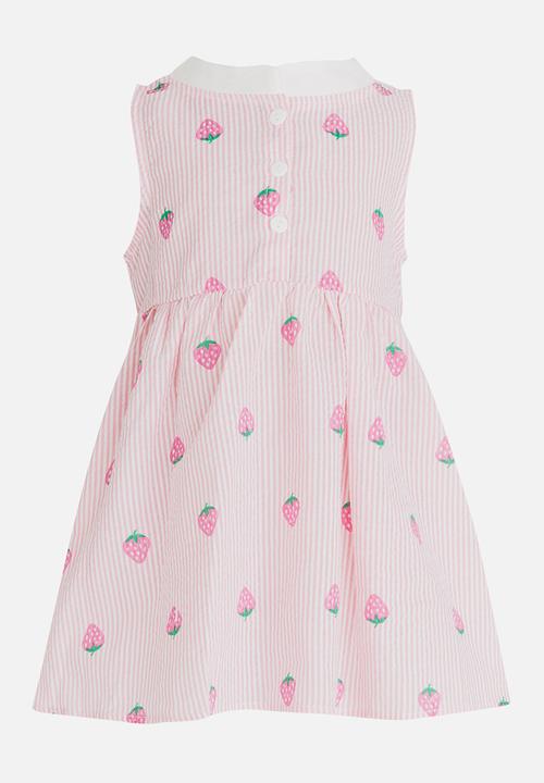 Pop Candy - Strawberry Printed Dress Pale Pink