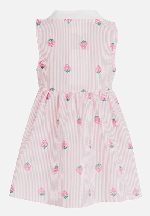 Pop Candy - Strawberry Printed Dress Pale Pink