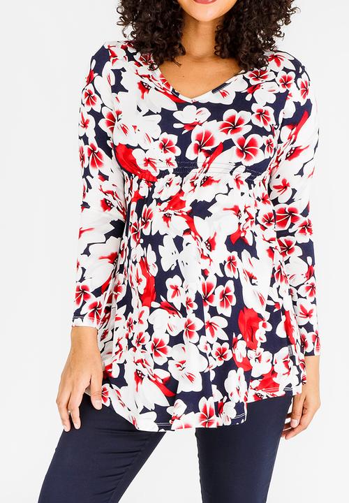 Cherry Melon - Printed Underbust Top Multi-colour