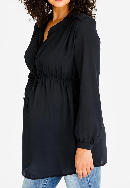Cherry Melon - Mandarin Shirt Black