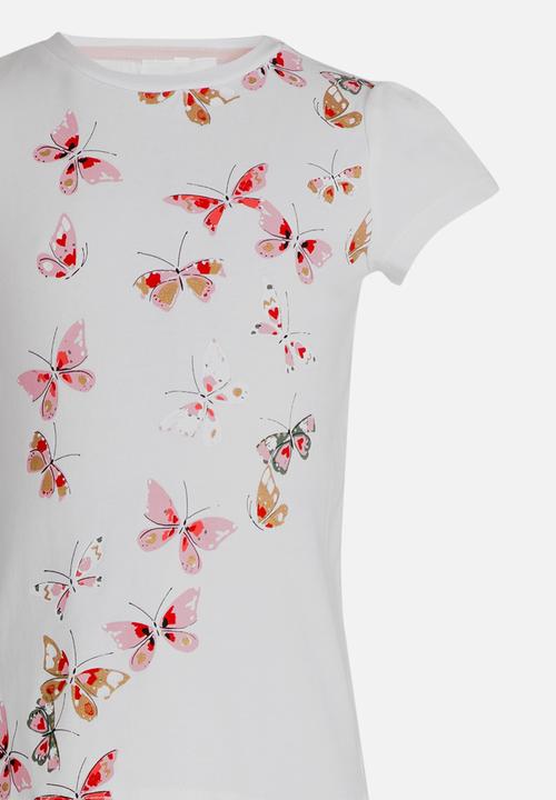Pop Candy - Butterfly Printed Tee White