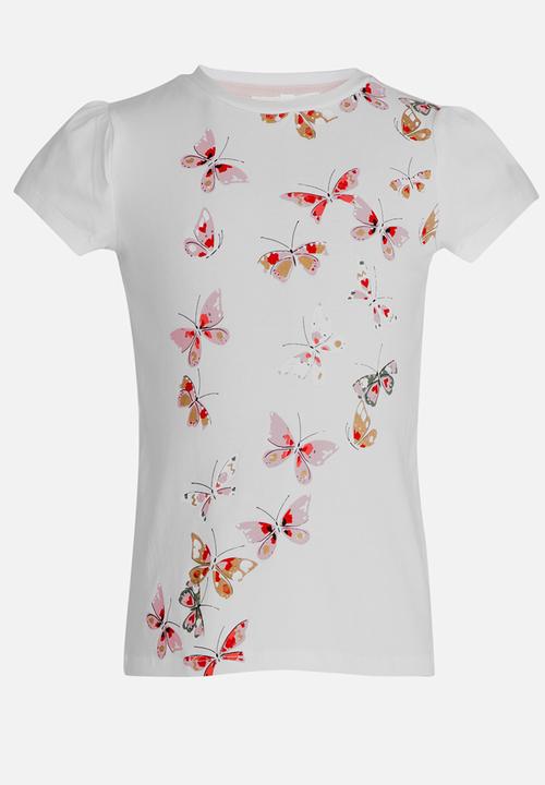 Pop Candy - Butterfly Printed Tee White