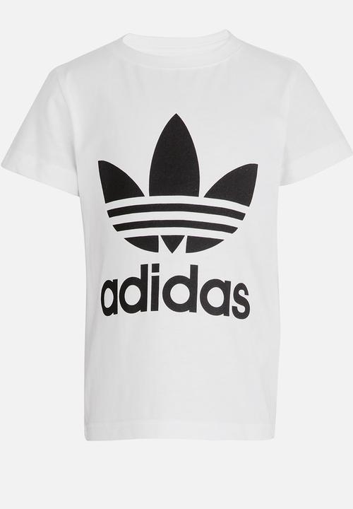 white adidas tee