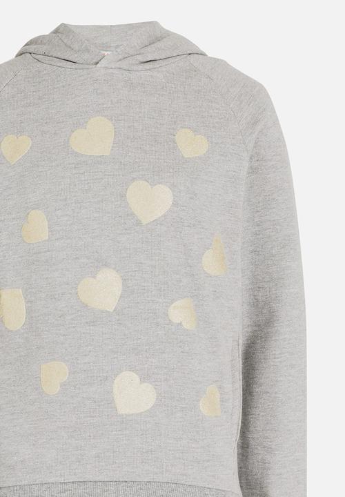 Pop Candy - Girls Glitter Hoody Grey