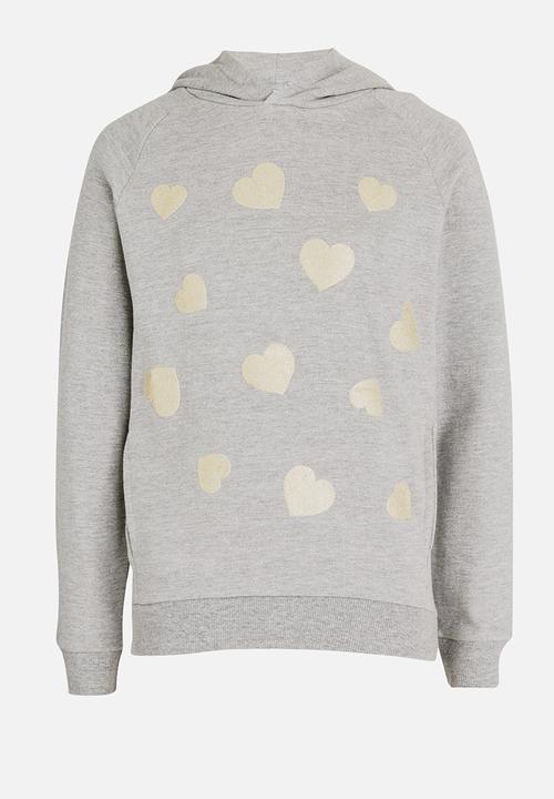 Pop Candy - Girls Glitter Hoody Grey