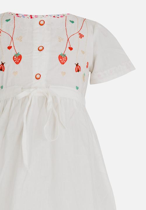 Pop Candy - Printed Short Sleeve Dress White