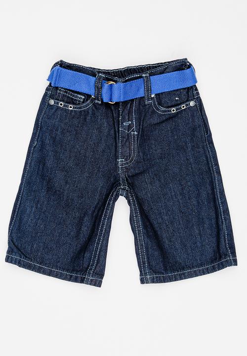 Pop Candy - Denim shorts with belt - blue