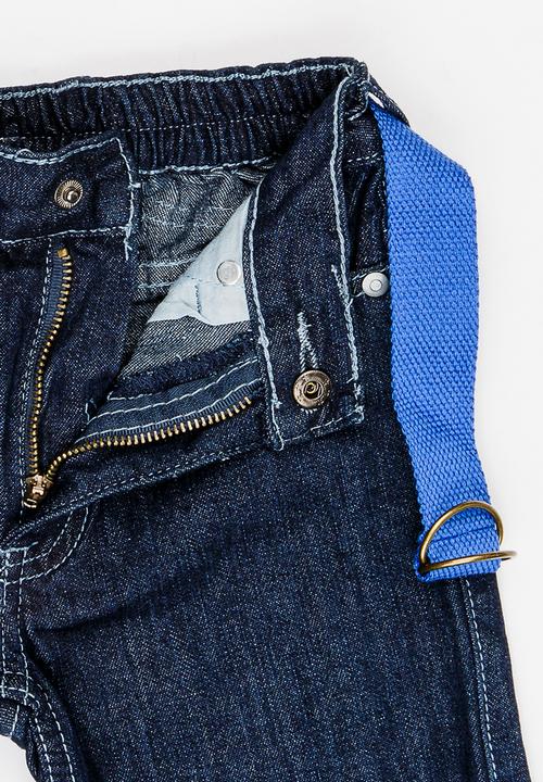 Pop Candy - Denim shorts with belt - blue