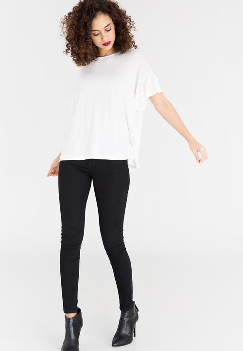 edit - Ruffle T-shirt Cream