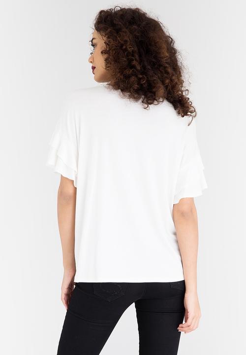 edit - Ruffle T-shirt Cream