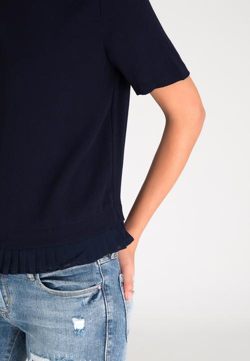 ONLY - Lea Pleat Detail Top Navy