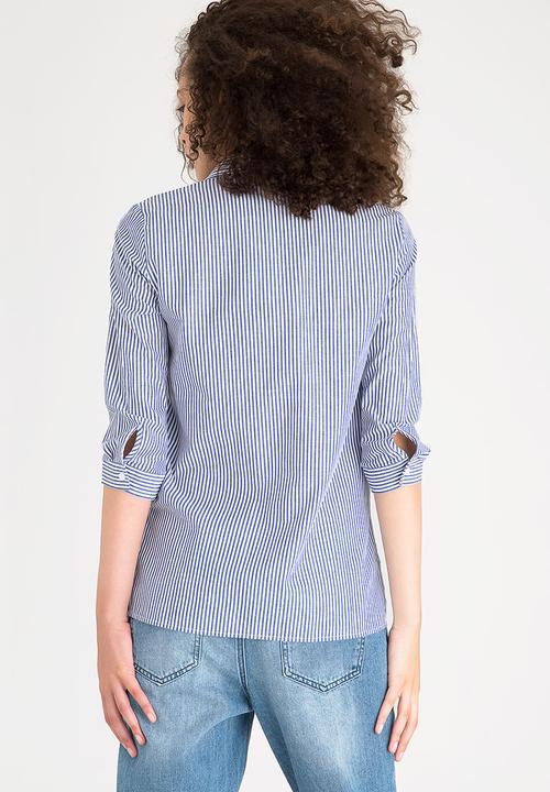 ONLY - Drive Embroidery Detail Shirt Blue