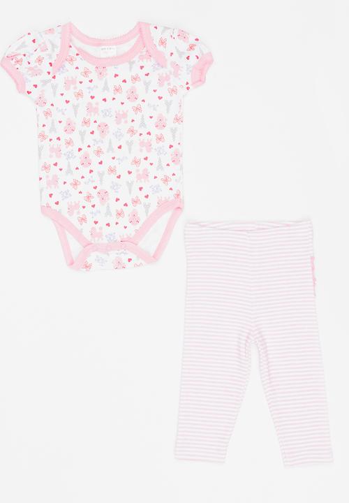 Twin Clothing - Short Sleeve Paris Two Piece Set Mid Pink