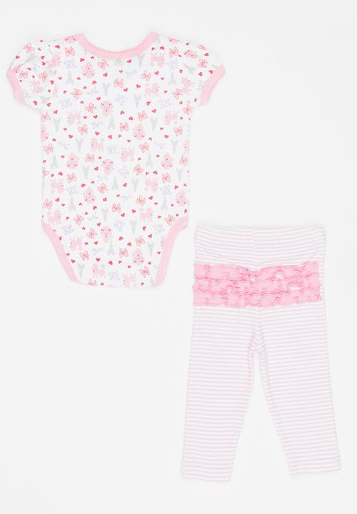 Twin Clothing - Short Sleeve Paris Two Piece Set Mid Pink