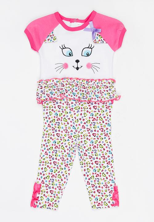 Twin Clothing - Short Sleeve Butterfly Three Piece Set Mid Pink