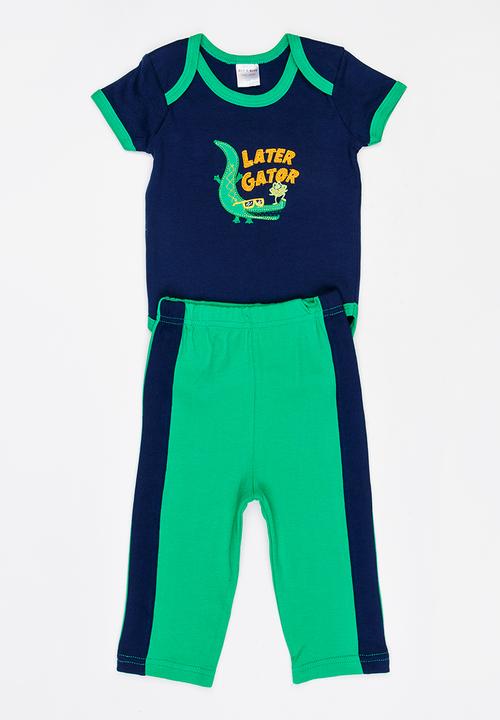 Twin Clothing - Two Piece Romper With Jogger Set Navy