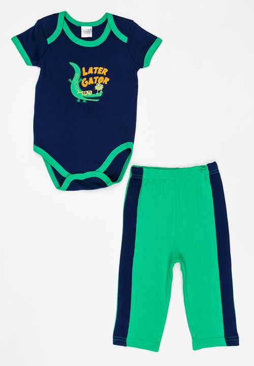 Twin Clothing - Two Piece Romper With Jogger Set Navy