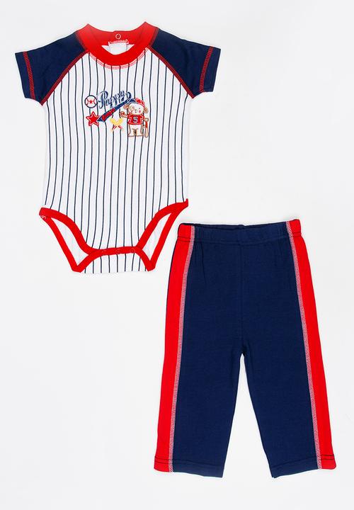 Twin Clothing - Two Piece Romper With Jogger Set Navy