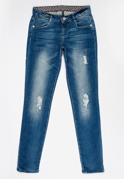 GUESS - Sequin Ripped Skinny Blue
