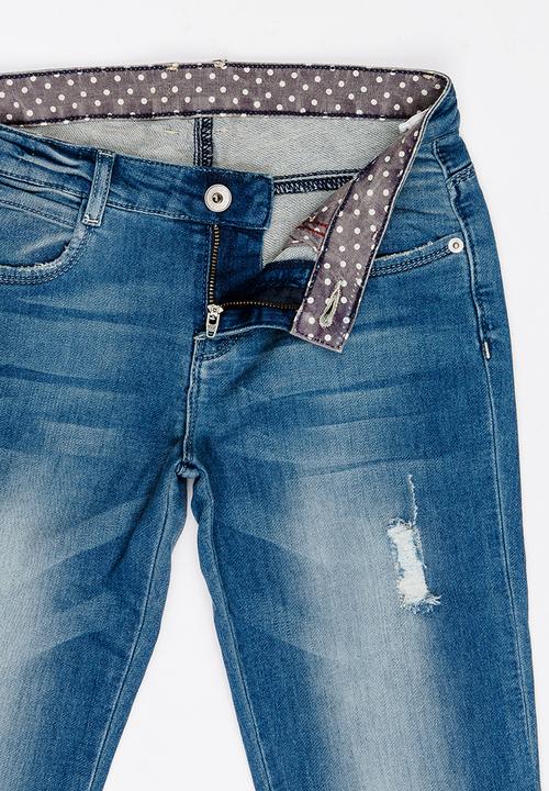 GUESS - Sequin Ripped Skinny Blue