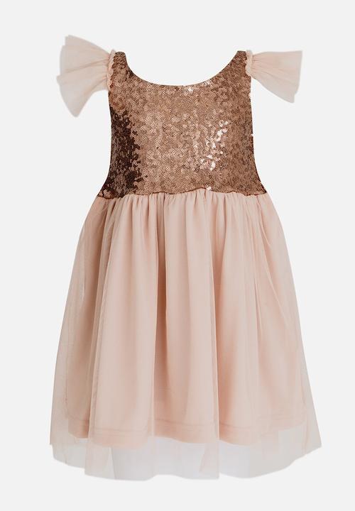 See-Saw - Sequin Combo Dress Pale Pink