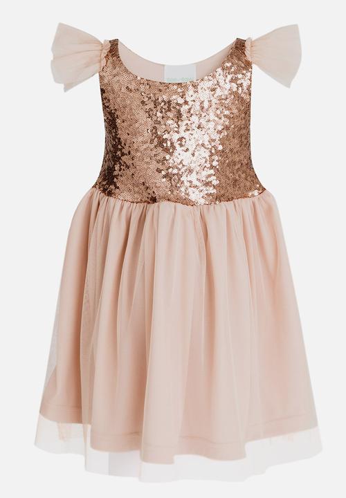 See-Saw - Sequin Combo Dress Pale Pink