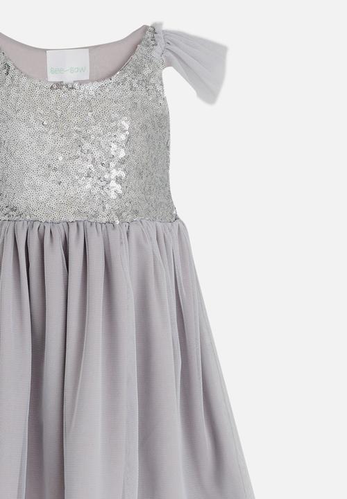 See-Saw - Sequin Combo Dress Silver