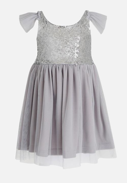 See-Saw - Sequin Combo Dress Silver